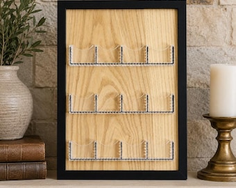 Wooden Challenge Coin Display Frame for 12 Coins – Handmade Military Coin Holder, Collector  Wall Mounted Coin Organizer