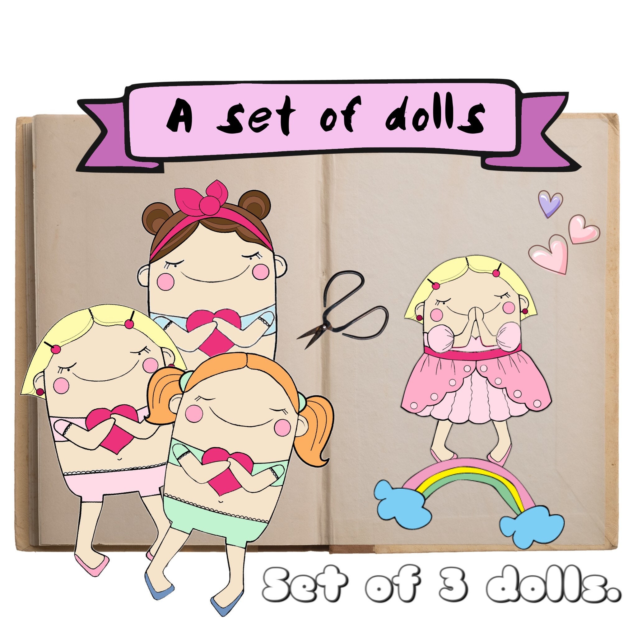 Dolls diy craft kit digital download coloring doll clothes Etsy