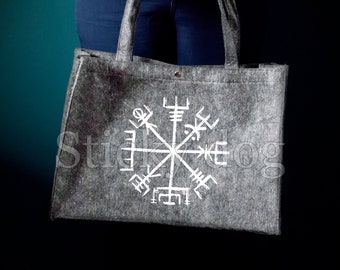 Vilten tas Noors viking kompas Vegvisir