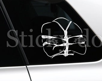 Shibari silhouet rope sticker
