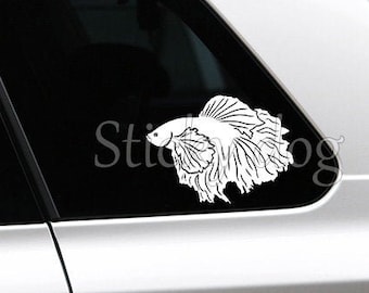 Siamese kempvis silhouet sticker