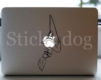 Shibari hangend model silhouet suspensie rope sticker