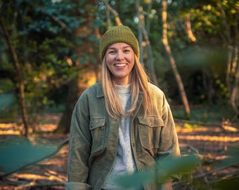 Alpaca Wooly Beanie Hat. Very soft and durable Green Alpaca & Wool beanie for men or women. Hand-crafted in the UK and Made to last.