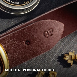 Personalised brown leather belt