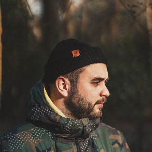 Black Trawler Wooly Hat. Soft and durable Midnight Black Fishermans-style beanie for men or women that's been hand-crafted in the UK.