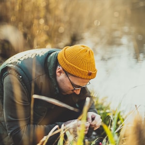 Yellow Wooly Hat - Trawler Style - Unisex Fit + Hand-Crafted in the UK.