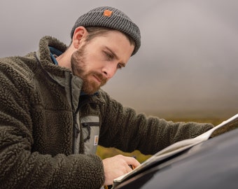 Merino Wool Trawler Hat. Soft and Luxurious Grey Merino fishermens style beanie. Hand-crafted in the UK with a Lifetime Guarantee.