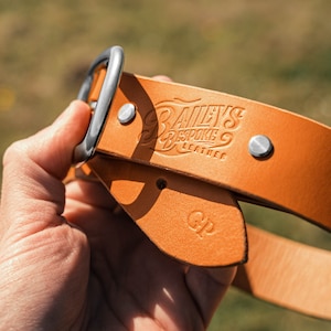 Personalised tan leather belt