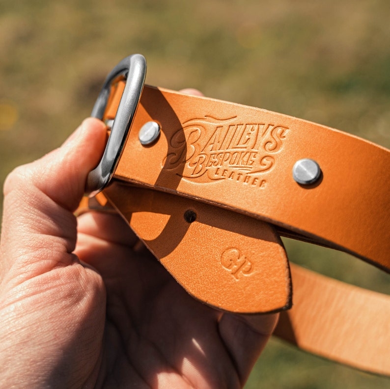 Personalised tan leather belt