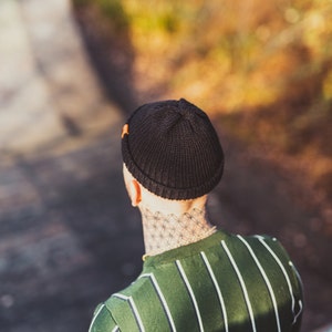 black fishersmans wooly hat