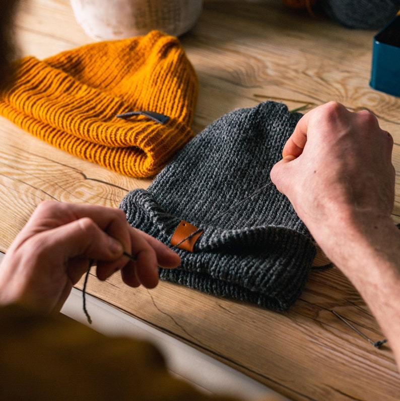 Hand-crafted Fishermans-style Trawler Wooly Hat. Soft and image 7