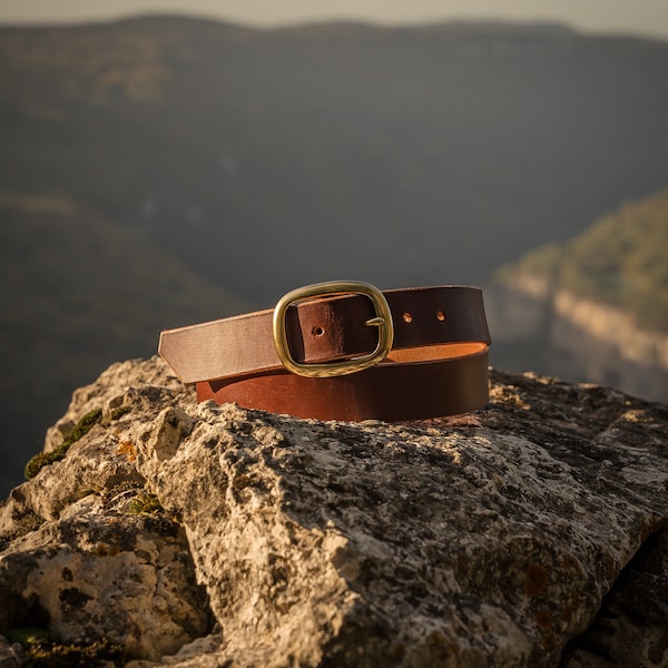Ceinture Pour Homme Leekcol - Boucle En Alliage Zinc, Largeur 3,3 Cm, Longueurs De 110 à 130 Cm, Style Minimaliste Et Polyvalent