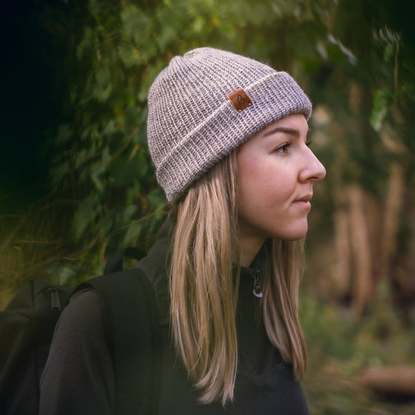 Light Grey Beanie Hat - Unisex super soft & comfortable Stone Grey wooly beanie that's been hand-crafted in the UK. Super cozy beanie hat