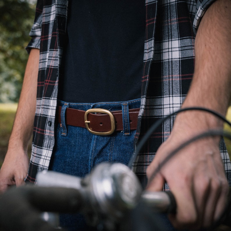 Brown leather belt