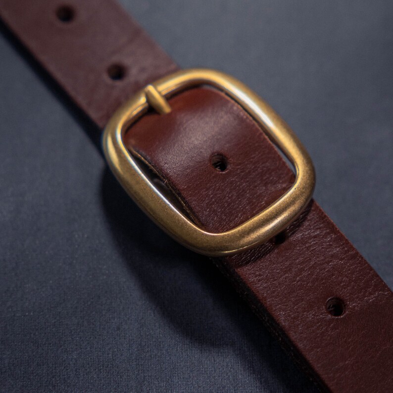 Dark brown leather belt