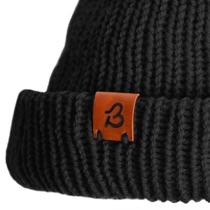 black trawler beanie hat