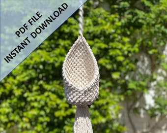 Macrame Plant Pod Patroon, Instant Digitale download van geschreven PDF met foto's van ButOneString, Beginner DIY Macrame Patroon