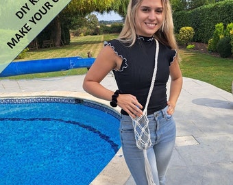 DIY Macrame Bottle Carrier / Bottle Sling Kit.  Everything you need to create your own Macrame Bottle Carrier.