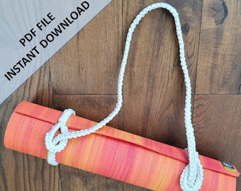 Macrame Yoga Mat Strap Pattern, Instant Digital download of Written PDF with photos by ButOneString, Beginner DIY Macrame Pattern