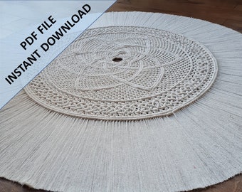 Extra Large 'Celtic Circle' Macrame Table Centrepiece Pattern, Instant Digital download of Written PDF, Intermediate DIY Macrame Pattern