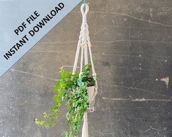 Macrame Plant Hanger Pattern,  Instant Digital download of Written PDF with photos by ButOneString,  Beginner DIY Macrame Pattern