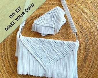 DIY Macrame Handbag and Smartphone Clutch Bag Kit.  Everything you need to create your own Macrame Bag