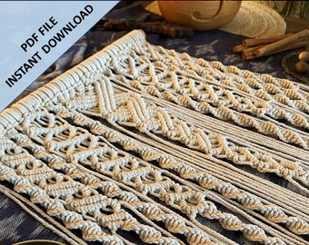 Macrame 'Helix' Wall Hanging Pattern, Instant Digital download of Written PDF with photos by ButOneString, DIY Macrame Pattern