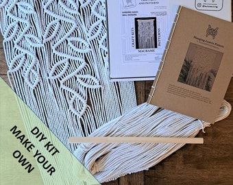DIY Macrame 'Hanging Leaves' Wall Hanging Kit.  Everything you need to create your own Macrame Wall Hanging.