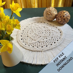 Trinity Knot Macrame Table Centrepiece Pattern, Instant Digital download of Written PDF, Intermediate DIY Macrame Pattern
