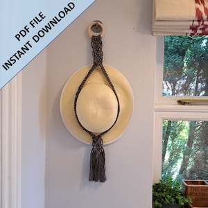 Mönster för dubbel eller enkel makramégalge. Direkt digital nedladdning av PDF med foton av ButOneString, gör-det-själv-makramémönster för nybörjare