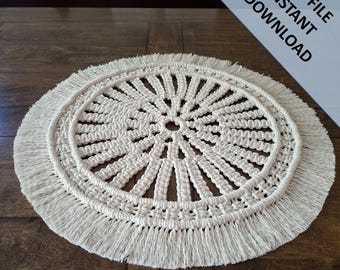 Infinity Circle Macrame Table Centrepiece Pattern, Instant Digital download of Written PDF, Intermediate DIY Macrame Pattern