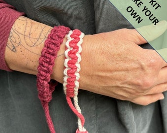 DIY Macrame Bracelet Kit.  Everything you need to create 3 Macrame Bracelets. Beginner macrame project.
