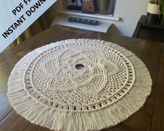 Macrame Spinning Star Table Centrepiece Pattern, Instant Digital download of PDF with photos by ButOneString, Intermediate macrame Pattern