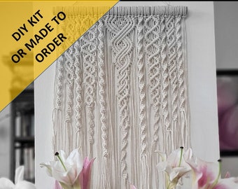 DIY Macrame 'Helix' Wall Hanging Kit.  Everything you need to create your own Macrame Wall Hanging. Made to order also available.