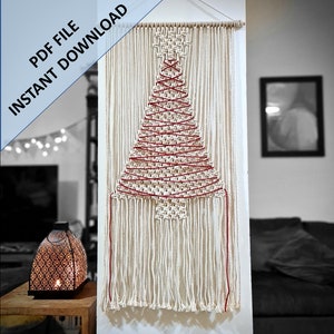 Macrame Christmas Tree Pattern, Instant Digital download of Written PDF with photos by ButOneString, Beginner DIY Macrame Pattern image 5