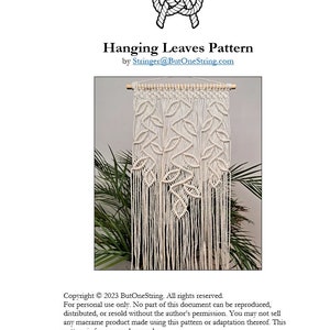 Macrame 'Hanging Leaves' Wall Hanging Pattern, Instant Digital download of Written PDF with photos by ButOneString, DIY Macrame Pattern image 2