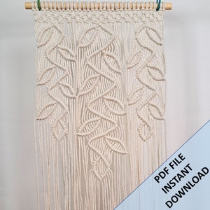 Macrame 'Hanging Leaves' Wall Hanging Pattern, Instant Digital download of Written PDF with photos by ButOneString, DIY Macrame Pattern image 5