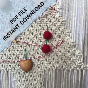 Macrame Christmas Tree Pattern, Instant Digital download of Written PDF with photos by ButOneString, Beginner DIY Macrame Pattern image 3