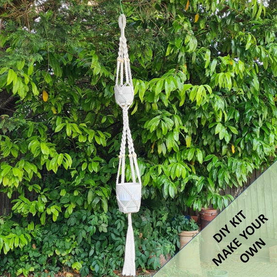 DIY Macrame Plant Hanger Kit 2-in-1 Kit, Enchanting Duo Plant