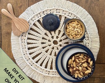 DIY Macrame Infinity Circle Kit.  Everything you need to create your own macrame Table Centrepiece