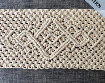 Makramee 'Angkor' Tischläufer Muster, sofortiger digitaler Download des geschriebenen PDF mit Fotos von ButOneString, DIY Makramee Muster