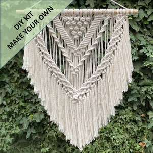 DIY Macrame Wall Hanging Kit. Everything you need to create your own Macrame Wall Hanging. Natural/Ecru