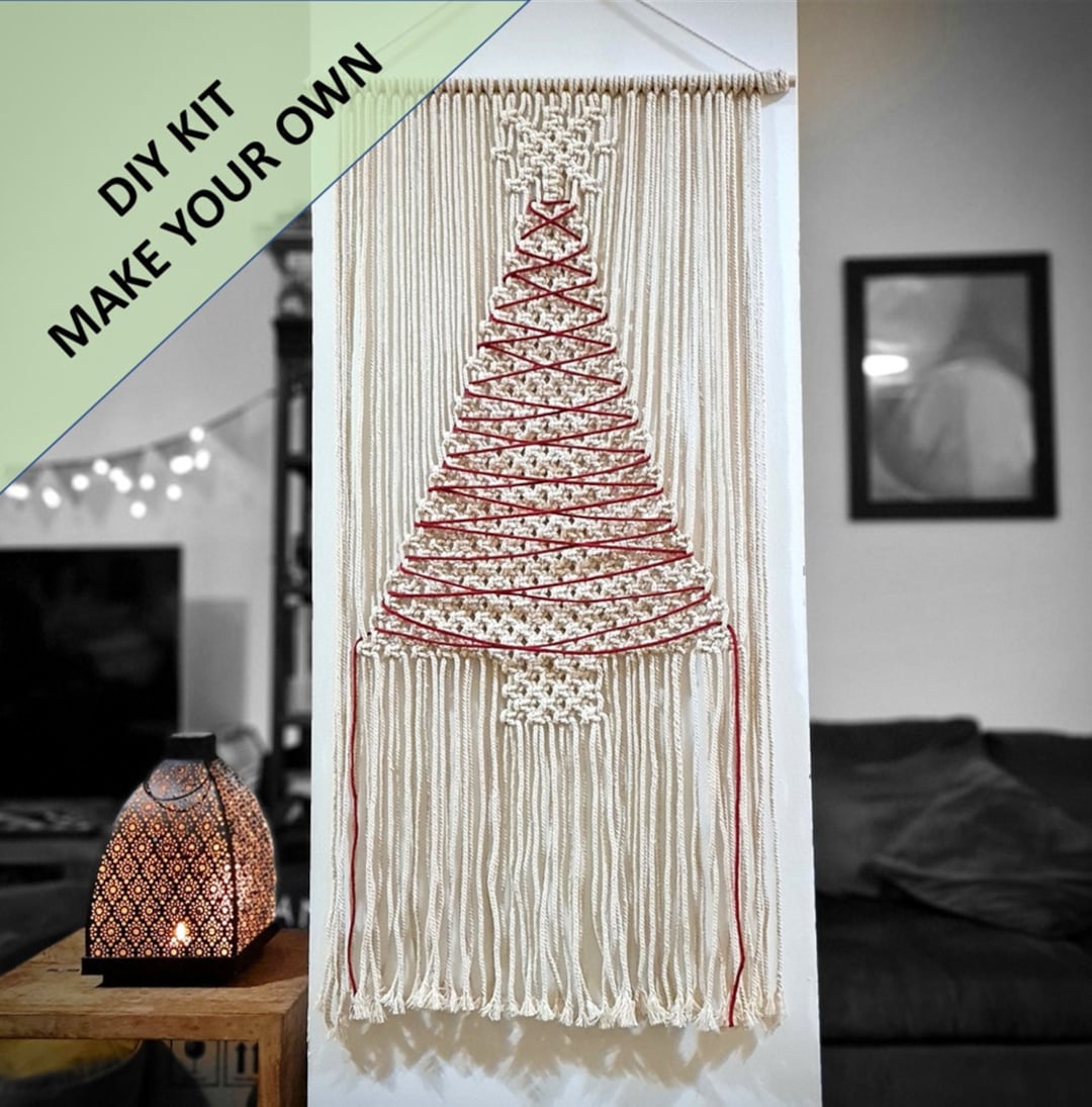 DIY Macrame Christmas Tree Wall Hanging Kit. Everything You Need to ...