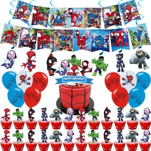 Decoration Anniversaire Spiderman, Spiderman Ballon Anniversaire, 3D  Spiderman Enfant Ballons Anniversaire 4 Ans, Deco Spiderman Anniversaire  Fête 4 Ans avec Bannière, Ballons (4 Ans) : : Loisirs créatifs