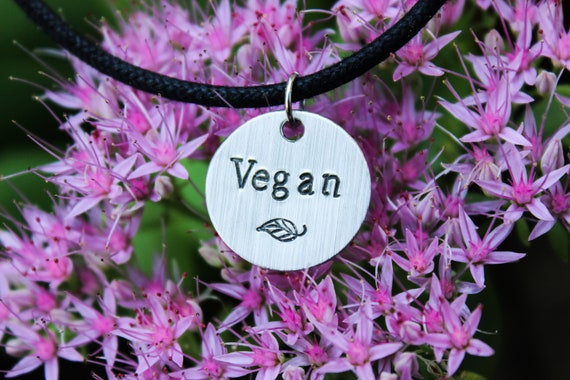 Vegan Leaf Necklace Simple Vegan Vegan Necklace No Chain Vegan Black Cord Necklace