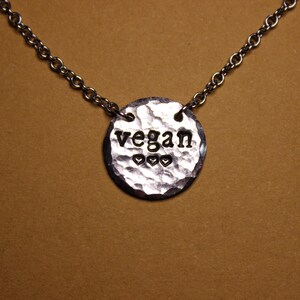 Vegan Heart Necklace, Silver Vegan Necklace, Plant Powered