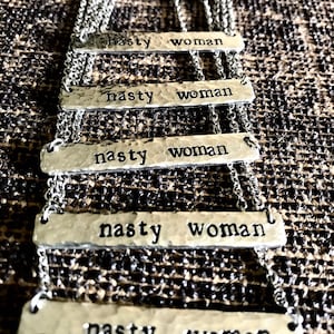 Nasty Woman Silver Necklace, Hillary Clinton, Democrat Necklace, FDT