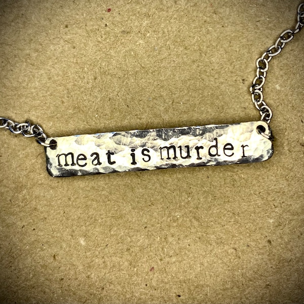 Meat Is Murder Necklace Vegan Vegetarian Animal Rights Necklace