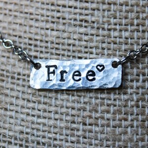 Silver Free Bar Necklace, Be Free Necklace, Free as a Bird