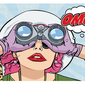 OMG! Pop Art Poster Print| Vintage Art print| OMG wall art| Pop art wall art| Pop art poster | Girl retro wall art| Modern art | Omg print